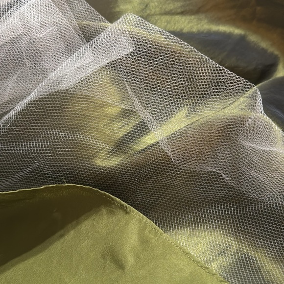 FLIRT Maggie Sottero Olive Green Beaded Dress Gown Prom Dance Formal 6 Train - Picture 12 of 14